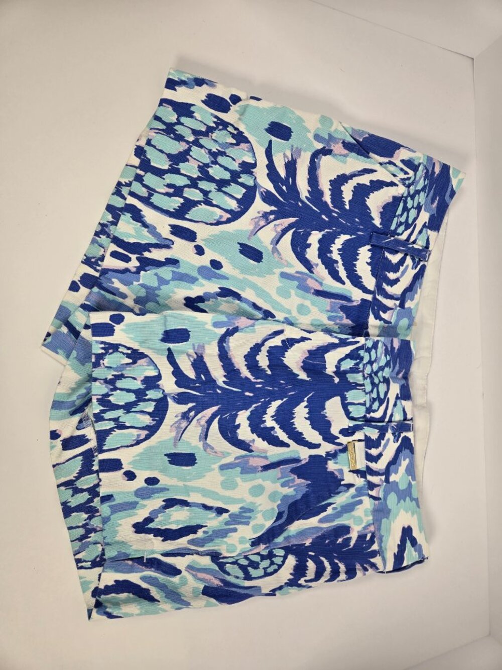 Lilly Pulitzer Callan Short 5" Inseam Blue White Pineapple Print Size 2